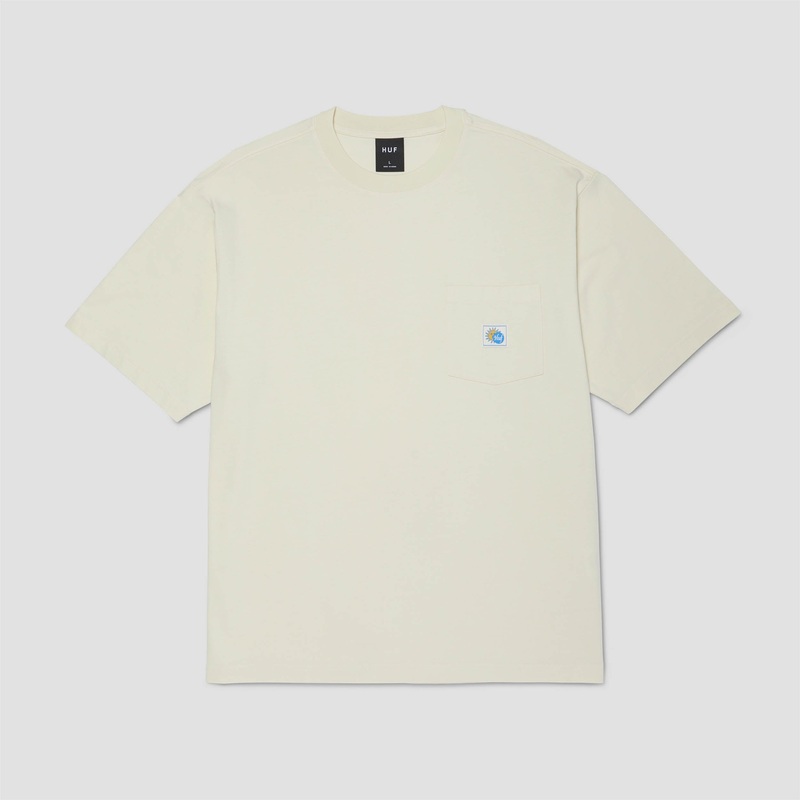 HUF Total Eclipse Shortsleeve Knit Boxy Top Natural Small