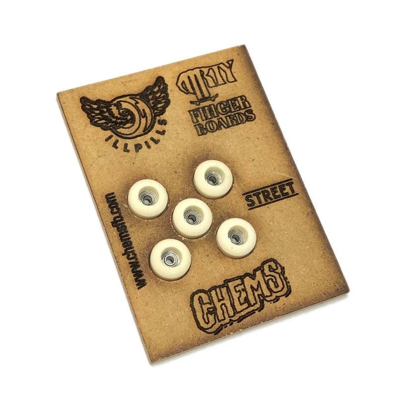 ILLPILLS Urethane White Fingerboard Wheels (Choose Size) Street White