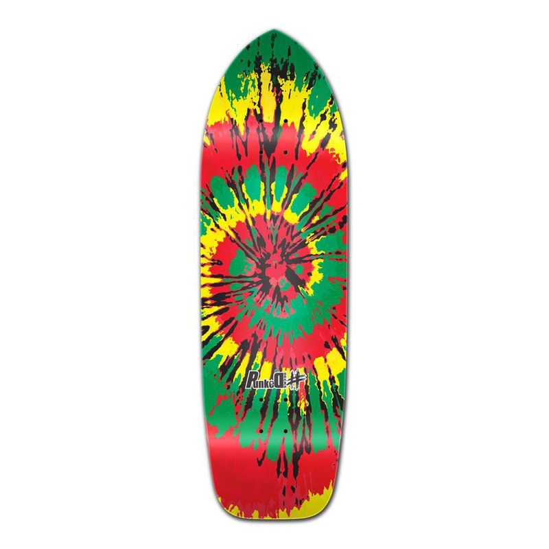 Punked Old School Longboard Deck – Tiedye Rasta Deck