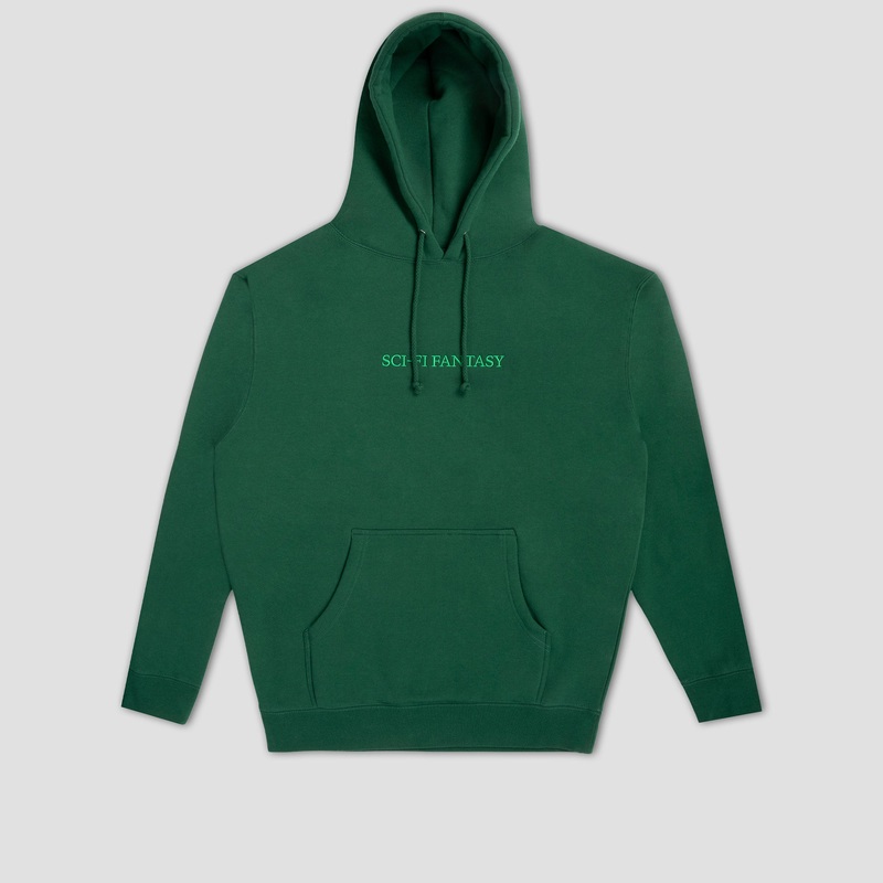 Sci-Fi Fantasy Logo Hood Dark Green Small