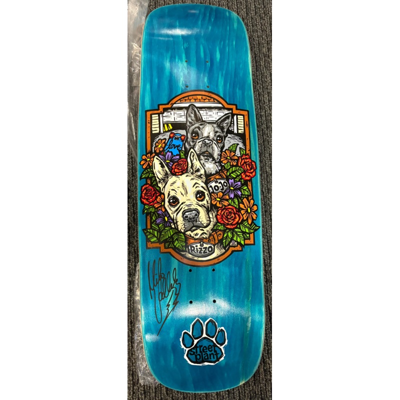 Street Plant Vallely Jojo & Rizzo 9.5″ [Autographed] Blue Stain Skateboard Deck