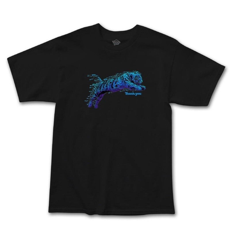 Thank You Tiger Drip T Shirt Black S