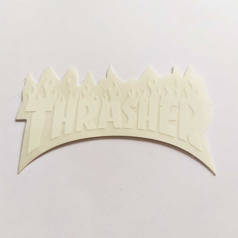 Thrasher Classic Logo Skateboard Sticker – White