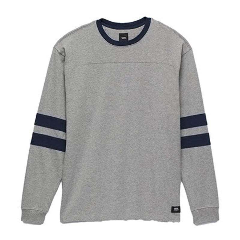 Vans Sanders Varsity Knit Long Sleeve Shirt Pewter Heather/ Dark Navy Medium