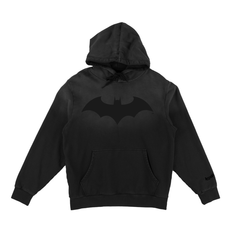 WELCOME X BATMAN BAT LOGO SUN-FADE HOODED SWEATSHIRT Small