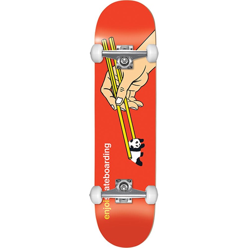 Enjoi Chop Sticks First Push in Red 7.375″ Skateboard Complete