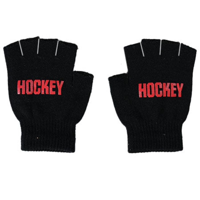 Hockey Fingerless Gloves Black One size fits all