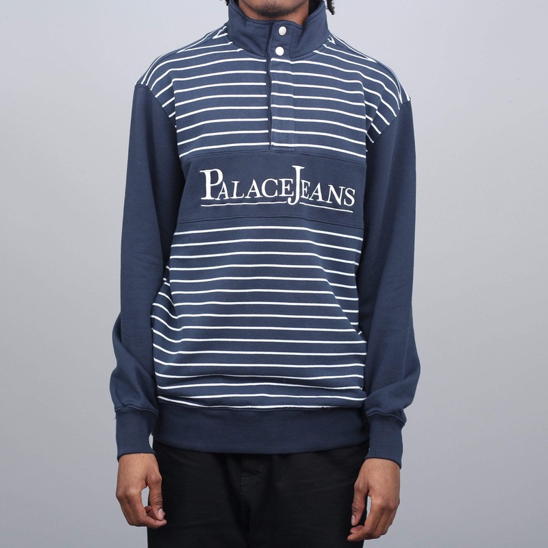 Palace PJ Popper Neck Crew Navy Small