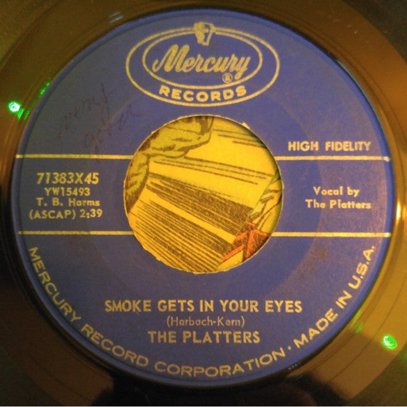 Platters, The  Smoke Gets In Your Eyes / No Matter What You Are Vinyl 7″ Record *Used 1958 Release*
