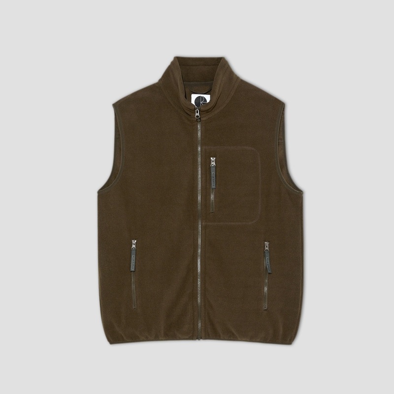 Polar Basic Fleece Vest Brown Small