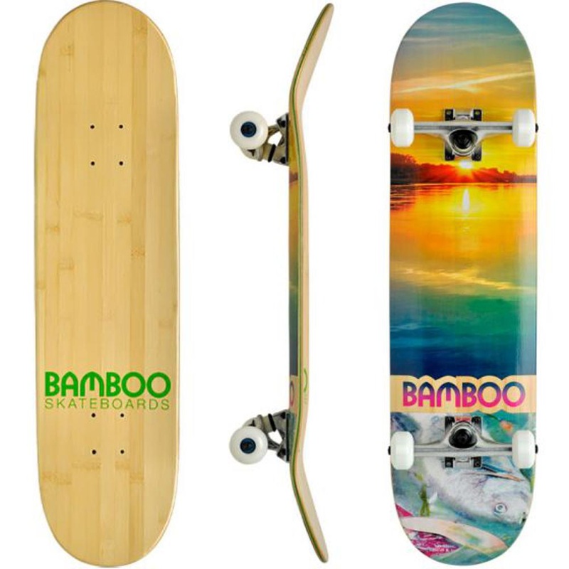 River Disaster Graphic Bamboo Skateboard Deck Only 7.75″