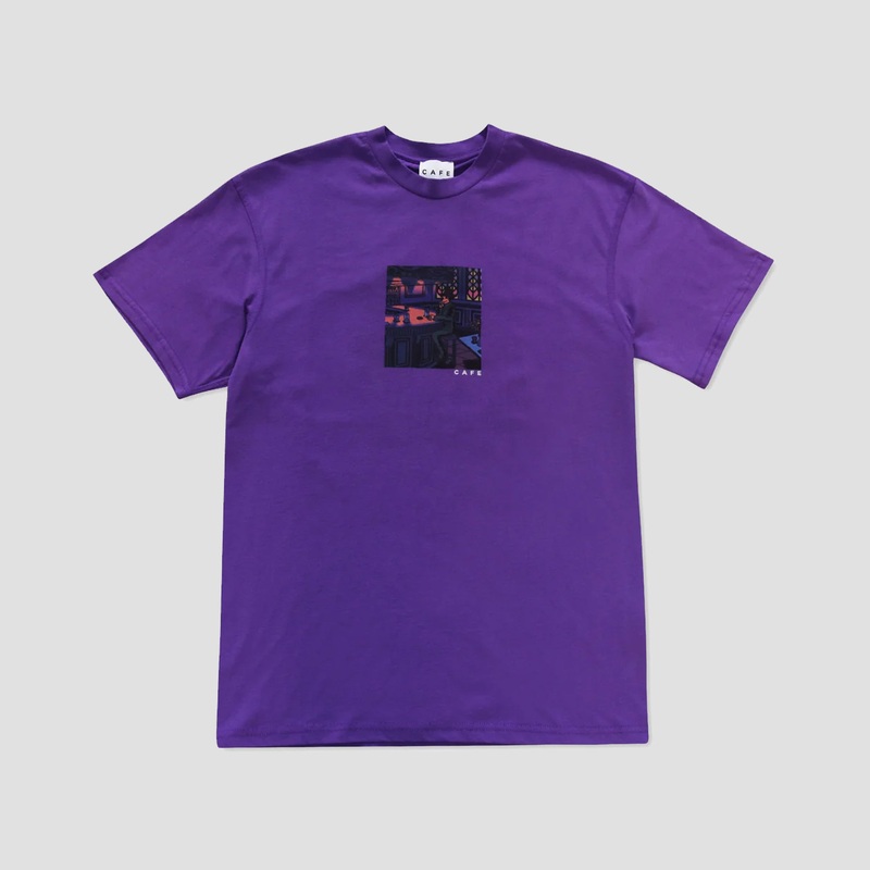 Skateboard Cafe Barfly T-Shirt Purple Small