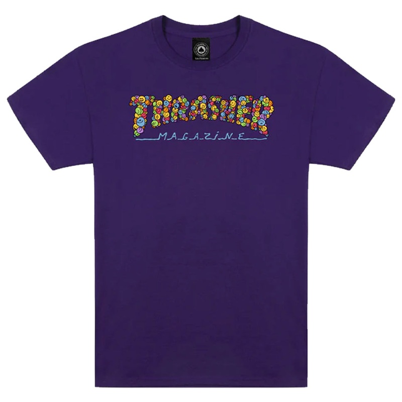Thrasher Magazine Smile by Spanky T Shirt Purple Medium