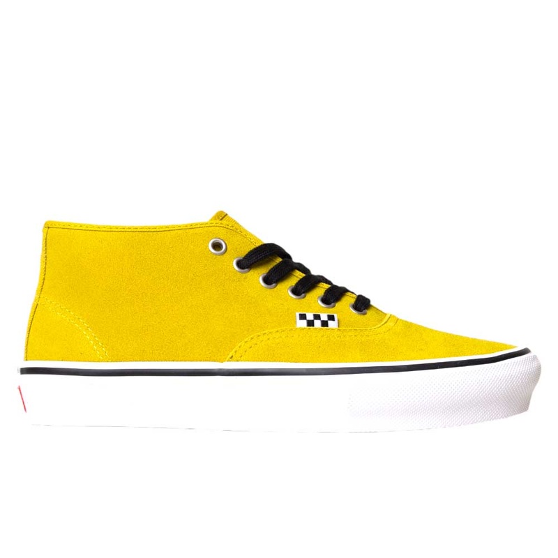 VN000EEEEMX1 Mustard Authentic Mid Vans Skate Suede Shoes 7