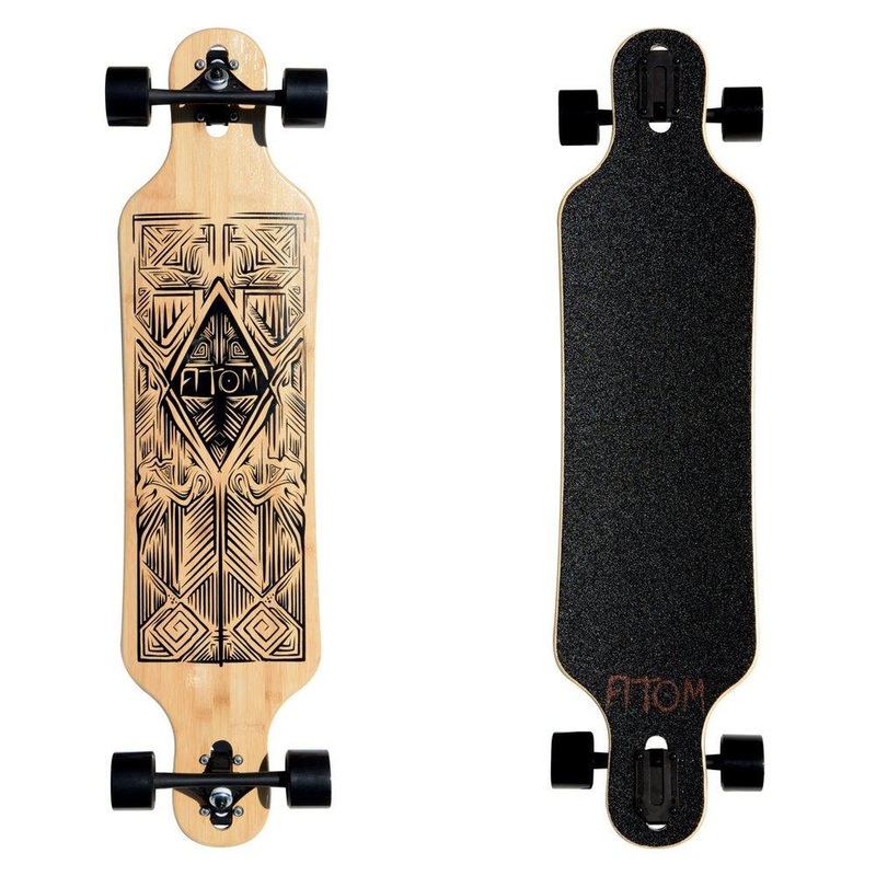 Atom Bamboo Tiki Drop-Through Longboard – 40 Inch Complete