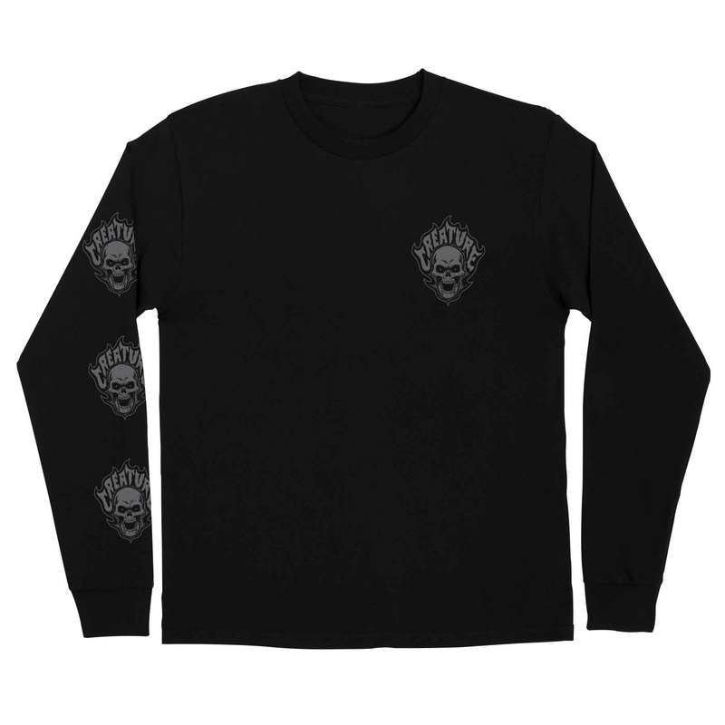Bonehead Flame Mens Creature Longsleeve T-Shirt Black S