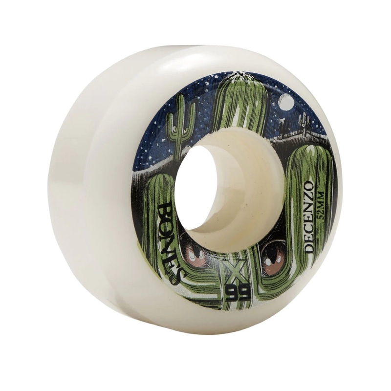 Bones X-Formula Decenzo Cat Eye Cacti V5 52mm 99a Skateboard Wheels 52mm Duro 99a Conical/Sidecut