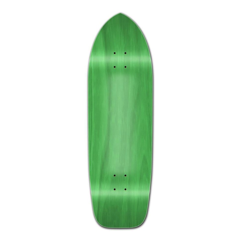 Punked Old School Blank Longboard Deck – Stained Green Deck