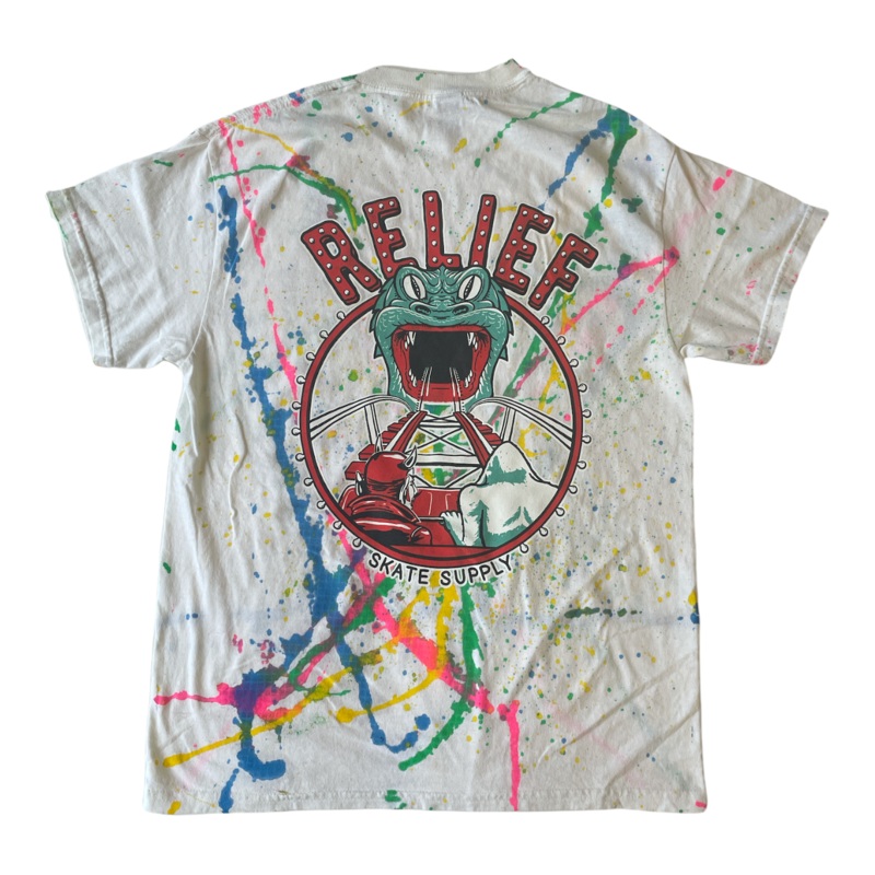 Relief Miracle Strip Starliner T Shirt White Paint Splatter S