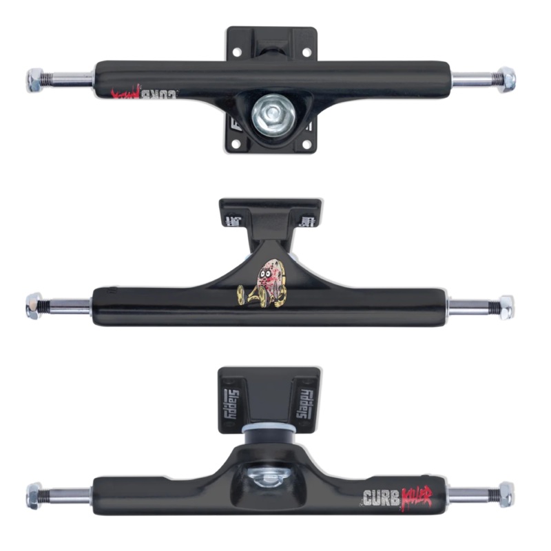 Slappy Curb Killer Classic Matte Black 9″ Inverted Skateboard Trucks 9″ axle