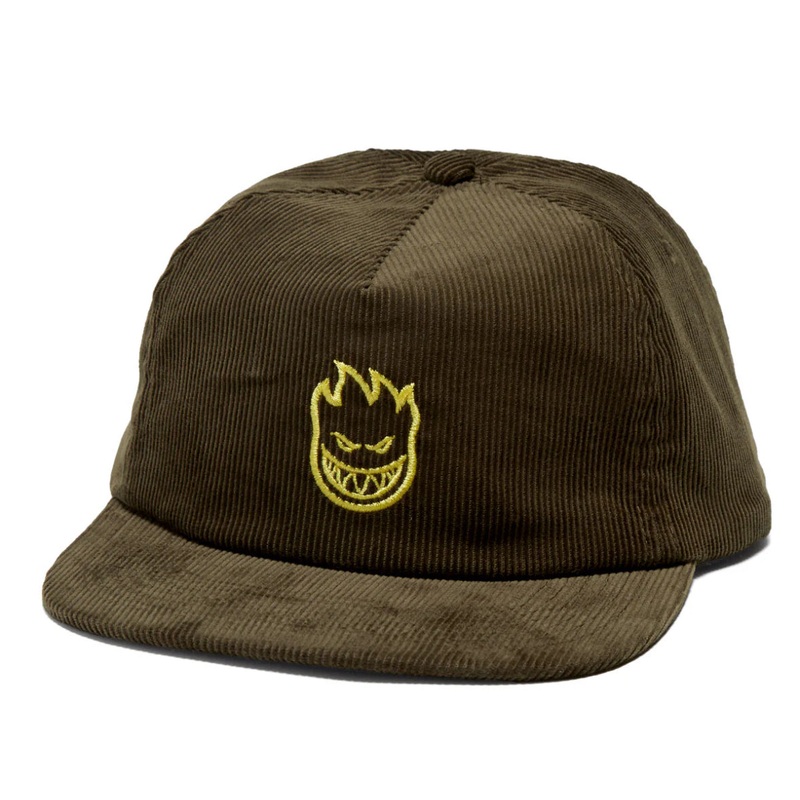Spitfire Classic Lil Bighead Corduroy Snapback Hat, Brown/Gold