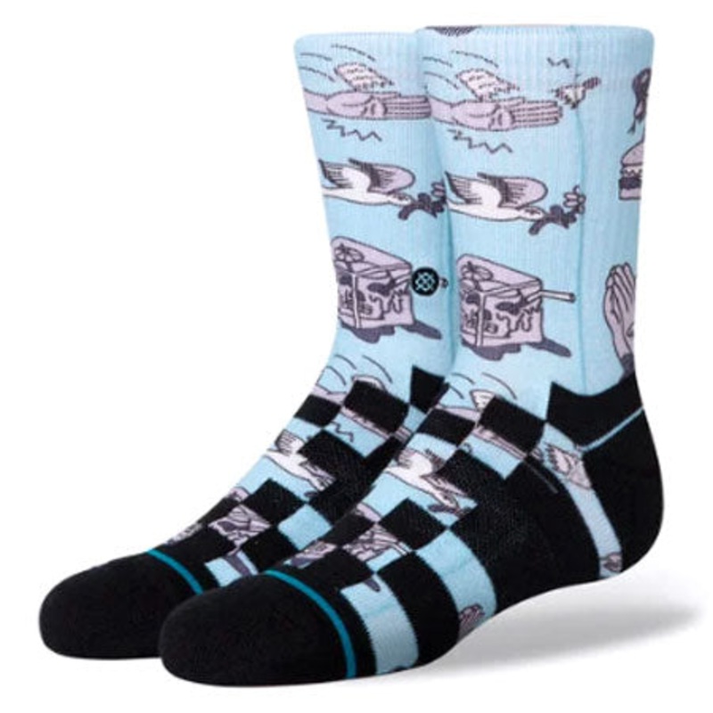 Stance Snake Burger Kids Socks Light Blue Large