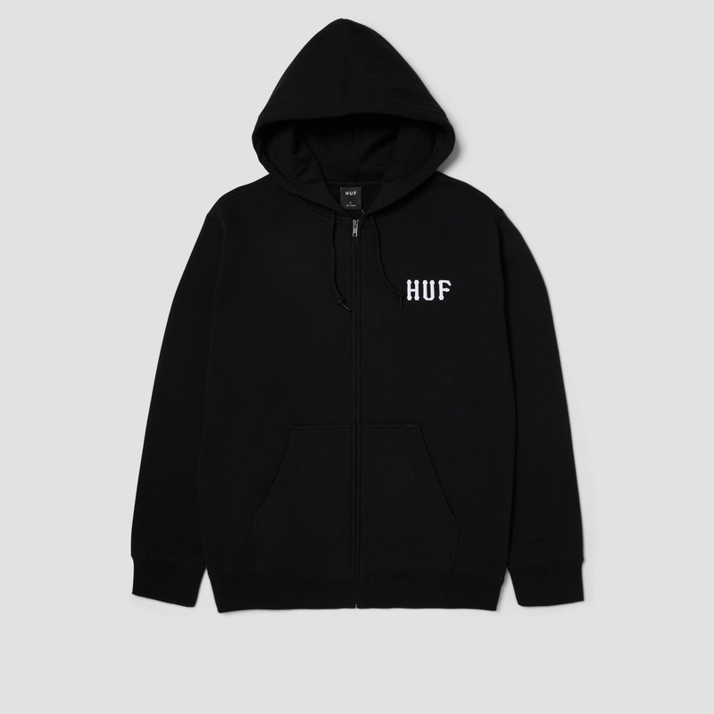 HUF Set Classic Logo Full Zip Hood Black Small