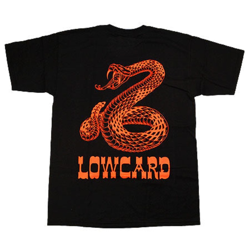 Lowcard Magazine Rattler T Shirt Black/ Orange Extra Large
