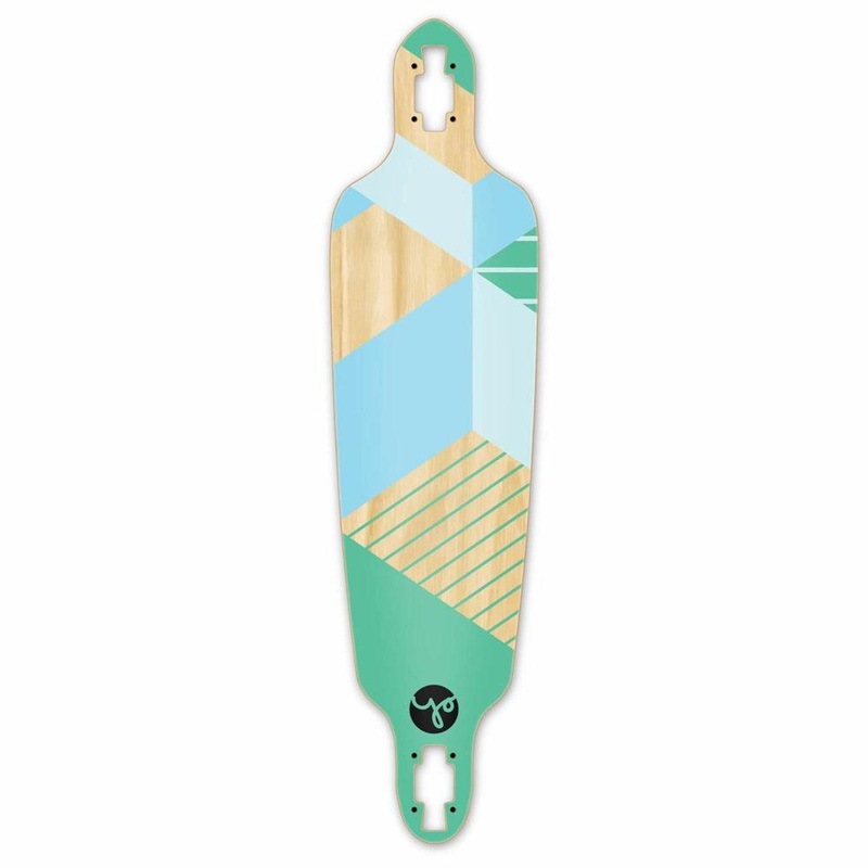Punked Drop Through Longboard Deck –  Geometric Series – Green Deck