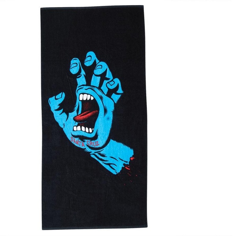 Santa Cruz Screaming Hand 32 1/2″ X 64″ Beach Towel Black