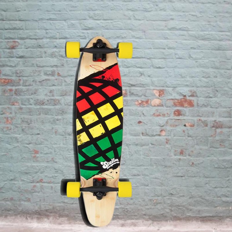 Stella Longboards Global Cruiser Rasta 34″ Longboard Skateboard