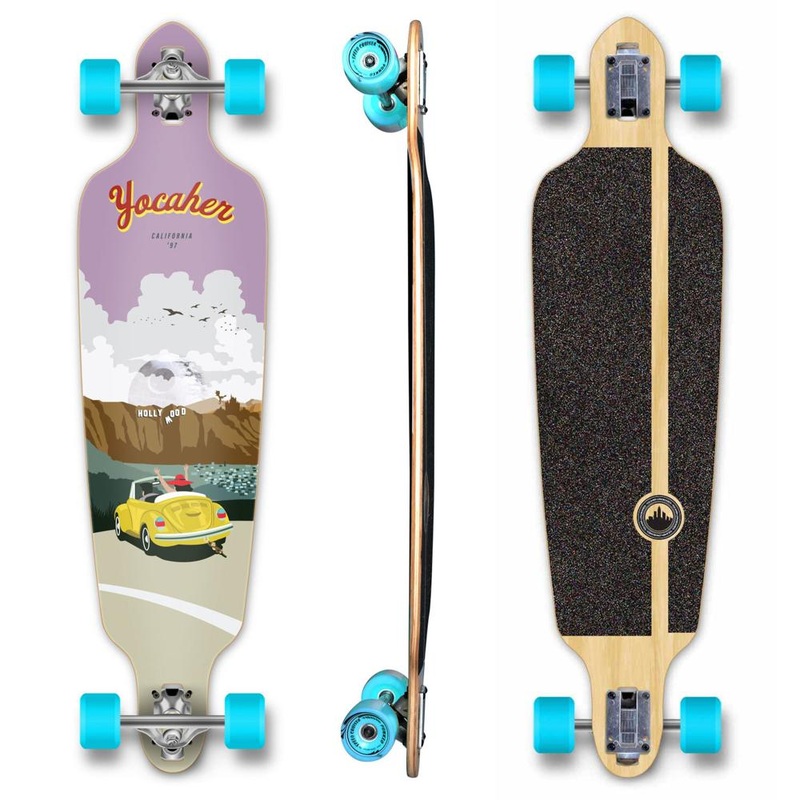 Yocaher Drop Through Longboard – VW Bettle Series – Yellow Complete