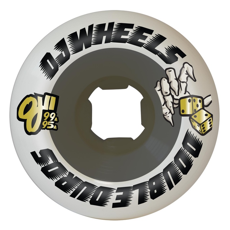 58mm Double Duro White Black Mini Combo 99a/95a OJ Skateboard Wheels White 58mm