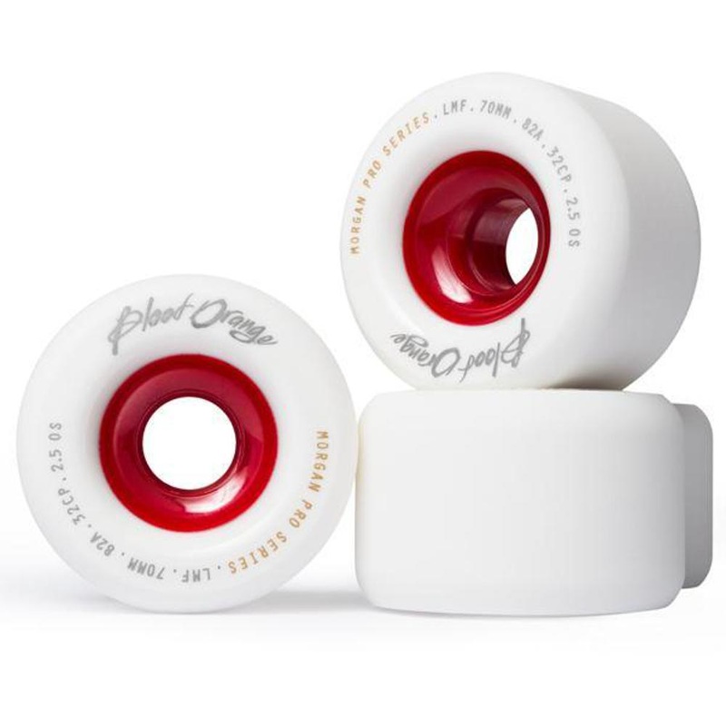Blood Orange Morgan Pro Series 70mm/82A White Longboard Wheels | set of 4 Blood Orange Morgan Pro Series 70mm/82A White Wheels