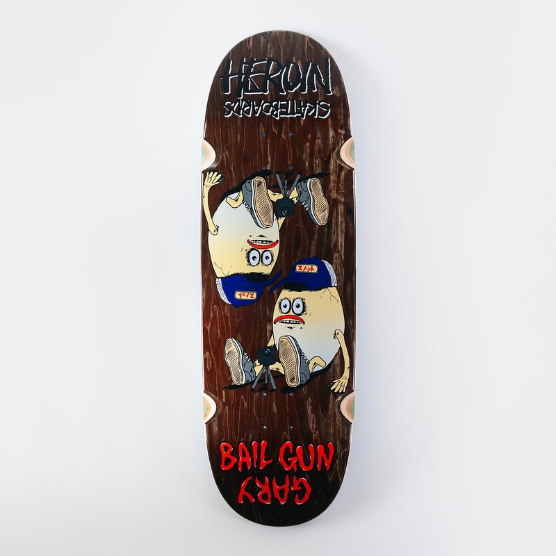 Heroin 9.75″ Bail Gun Gary 4 Deck – Brown Stain 9.75″
