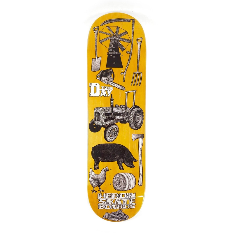 Heroin Skateboards – 8.75″ – Tom Day Farm Deck – Yellow Stain