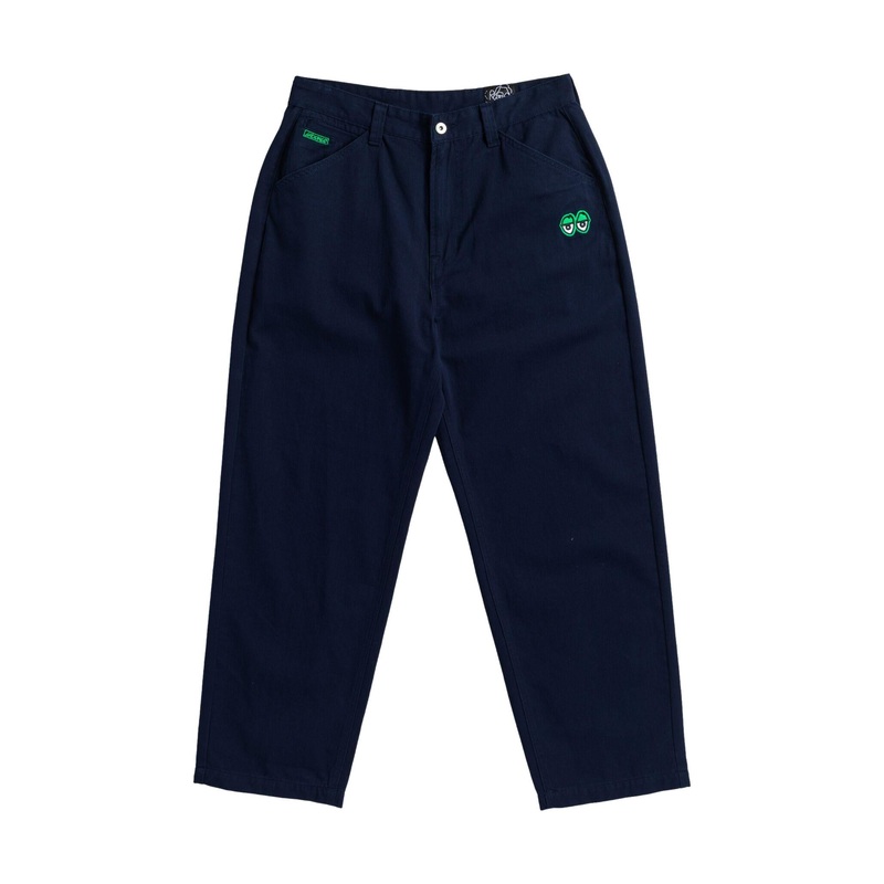 Krooked Eyes Embroidered Twill Pants Navy/Green S