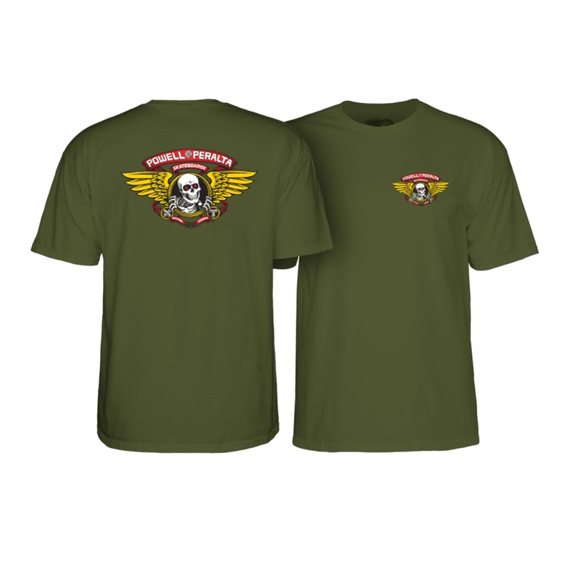 Powell Peralta Winged Ripper Short Sleeve T-Shirt Small Military Green