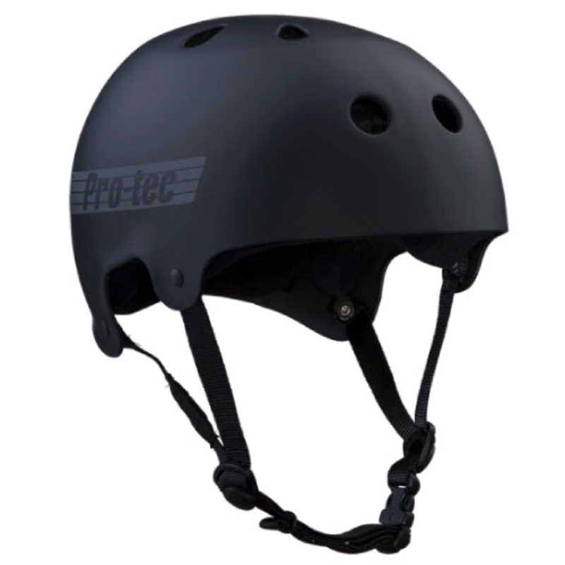 Pro-Tec Old School Skate Helmet – Matte Black Reflective X-Small