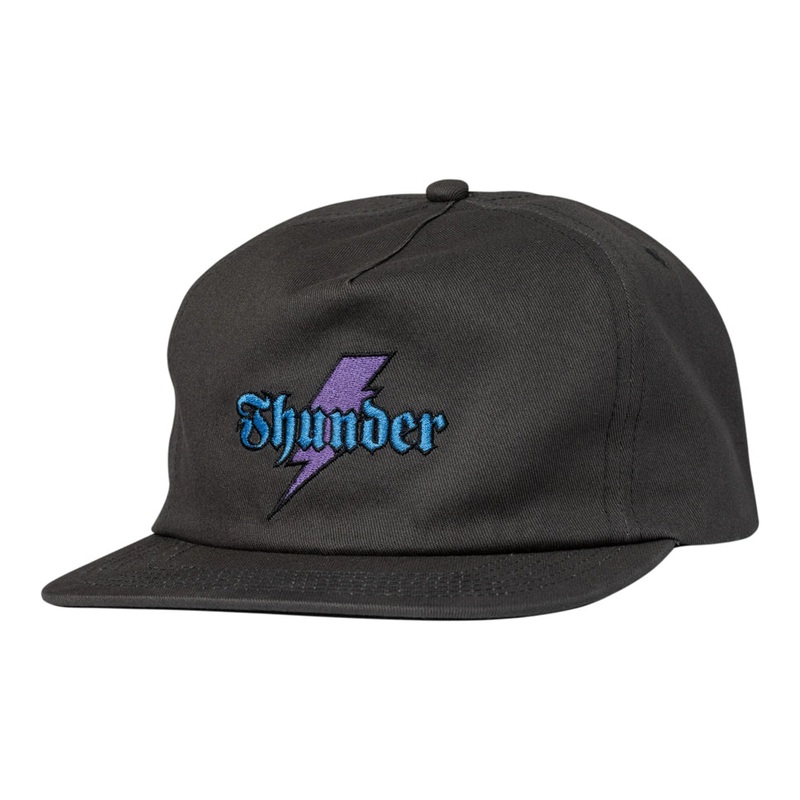 Thunder Bolt Script Snap-Back Hat Charcoal One Size Fits All