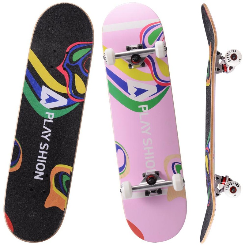 Playshion Melting Shapes 31 Inch Trick Skateboard for Kids Complete
