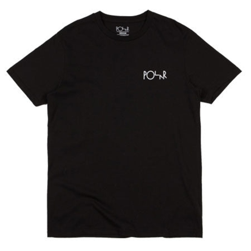 Polar Skateboards Stroke Logo T Shirt Black/ White Small