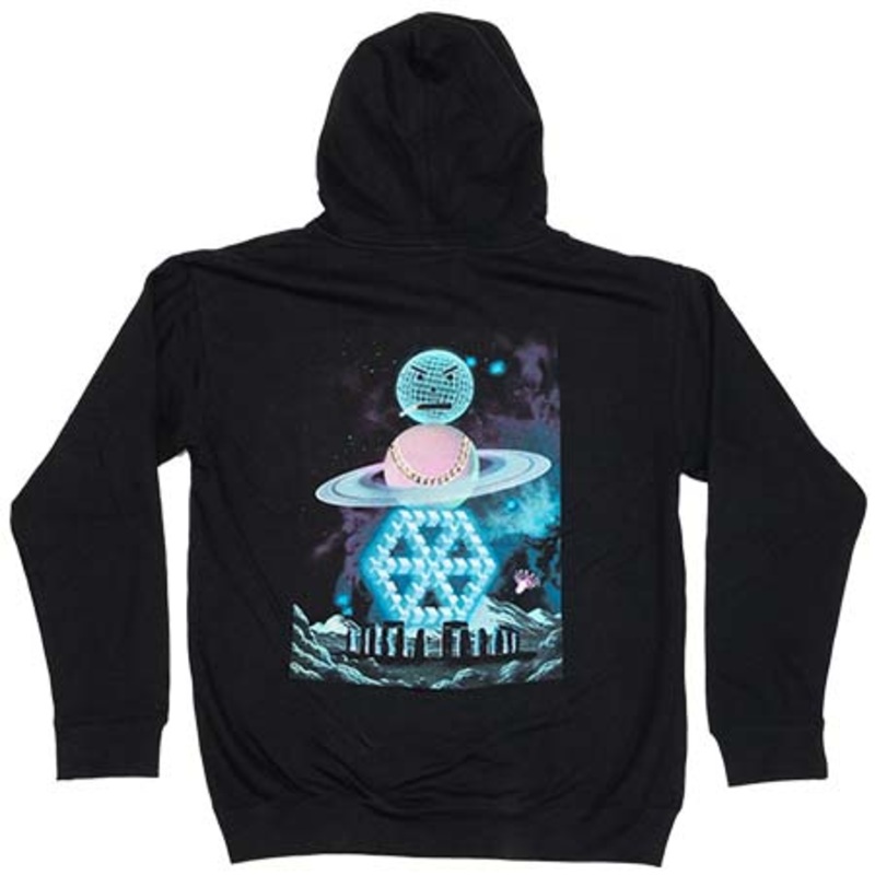 Quartersnacks Spaceman Pullover Hooded Sweatshirt Black Large