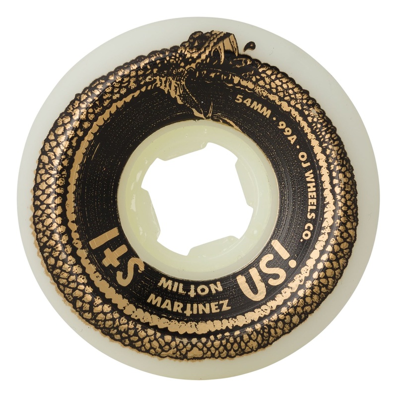 54mm Martinez Its Us Hardline 99a OJ Skateboard Wheels White 54mm