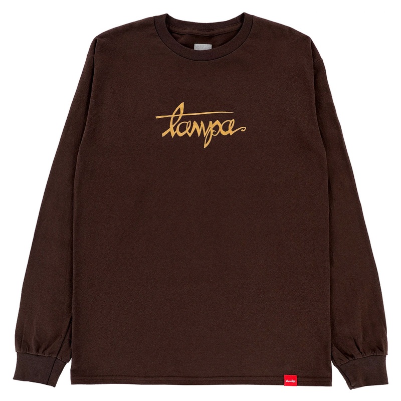 Chocolate Tampa Flip The Script Long Sleeve T Shirt Brown Small