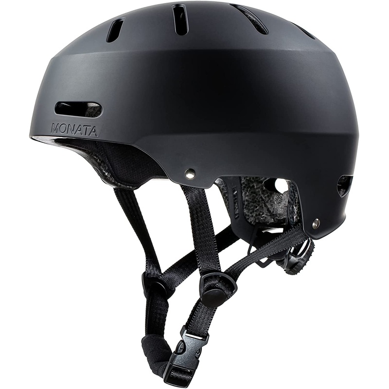 MONATA Skateboard Helmet, Dial Fit, 12 Vents, Scooter Helmet for Youth Adult, Multi-Sports Roller Skate Inline Skating Rollerblading Helmet Black