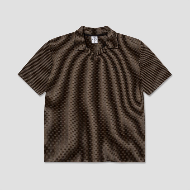 Polar Serge Polo Shirt Boucl Brass / Black Small
