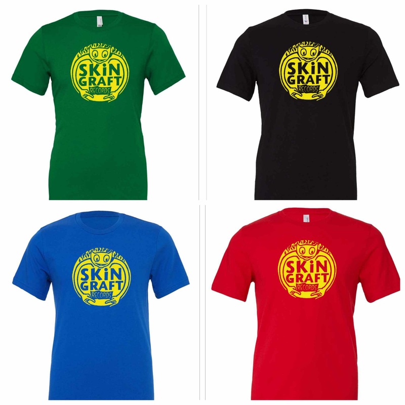 SKiN GRAFT Records Logo T-Shirt w/ Yellow INK Small Red