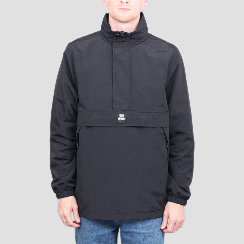 Slam City Skates Half Zip Shell Jacket Black Small