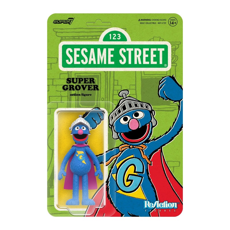Super7 x SESAME STREET – SUPER GROVER ReAction Figure